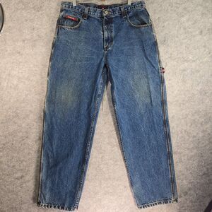 Vintage Y2K Blue U.S. POLO ASSN Embroidery Baggy Wide Leg Carpenter Jeans 36x32